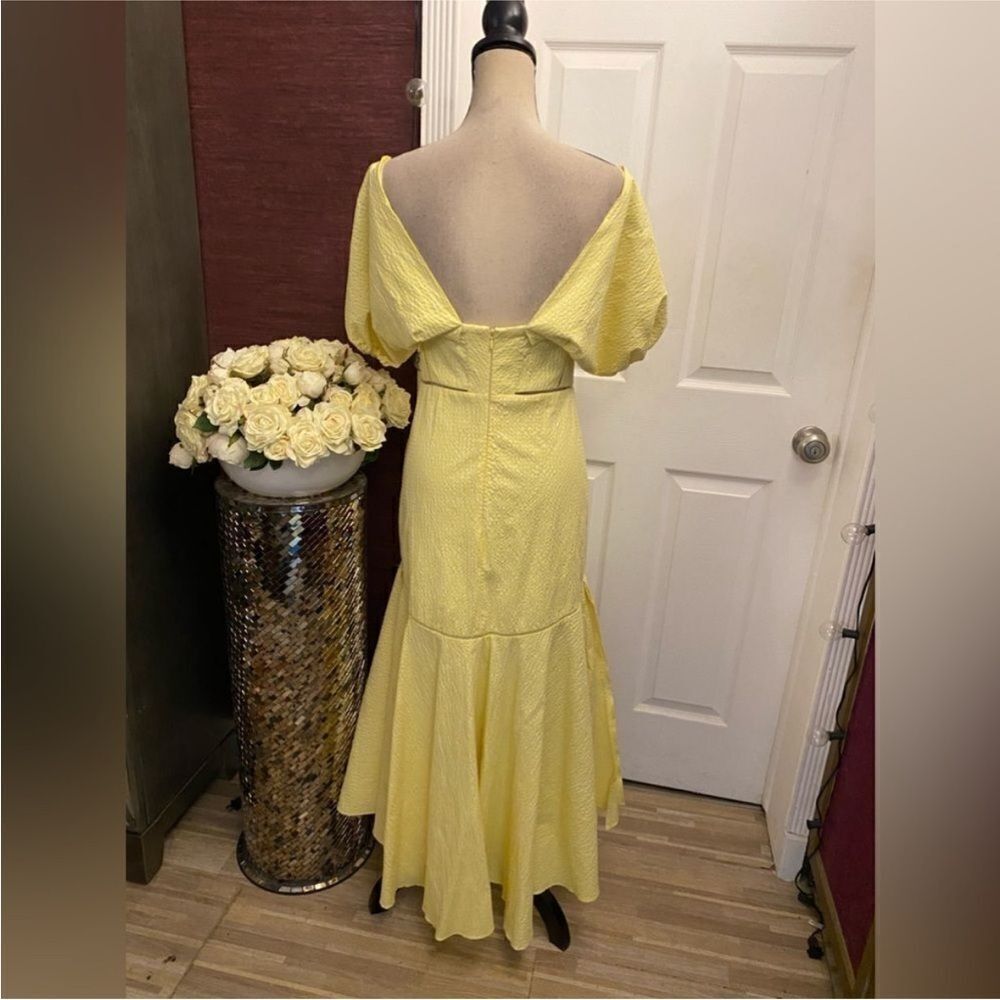 Jonathan Simkhai Yellow Asymmetrical Ruffled Off-Shoulder dress, US2 - Picture 11 of 14